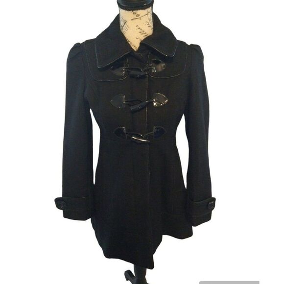 Guess  wool blend coat Black Pxs Vintage Classic - Picture 1 of 9